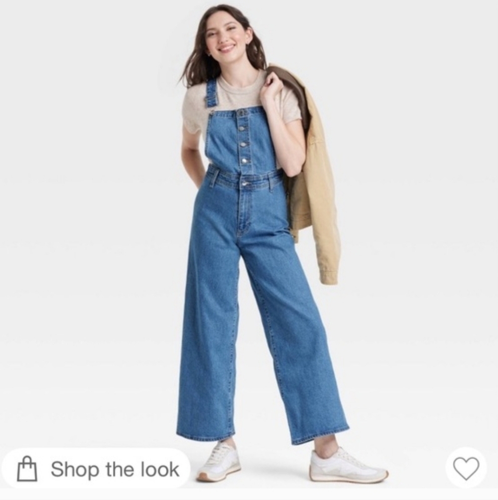 NWT Universal Thread Blue Denim Overall Jumpsuit Size 8